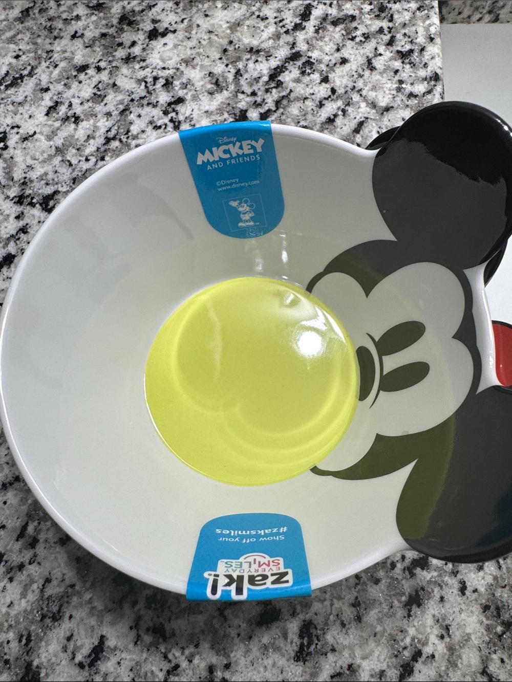 Disney Mickey & Friends Ceramic Bowl - White, Black, Yellow and red.